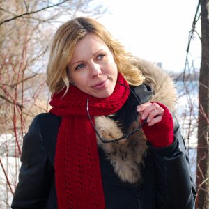 KNITTING PATTERN - Lida fingerless mittens/scarf set (child, teen - woman S, woman M - XL sizes)